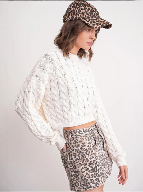 Maglione girocollo con motivo a trecce mixray - Kiabi Maglione girocollo con motivo a trecce mixray - Kiabi