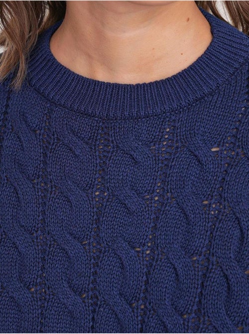 Maglione girocollo con motivo a trecce mixray - Kiabi Maglione girocollo con motivo a trecce mixray - Kiabi
