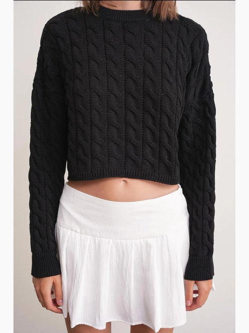 Maglione girocollo con motivo a trecce mixray - Kiabi Maglione girocollo con motivo a trecce mixray - Kiabi