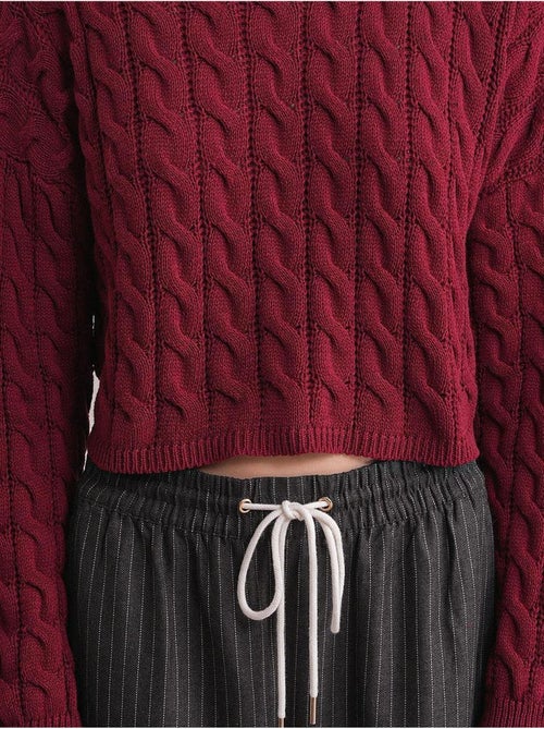 Maglione girocollo con motivo a trecce mixray - Kiabi Maglione girocollo con motivo a trecce mixray - Kiabi