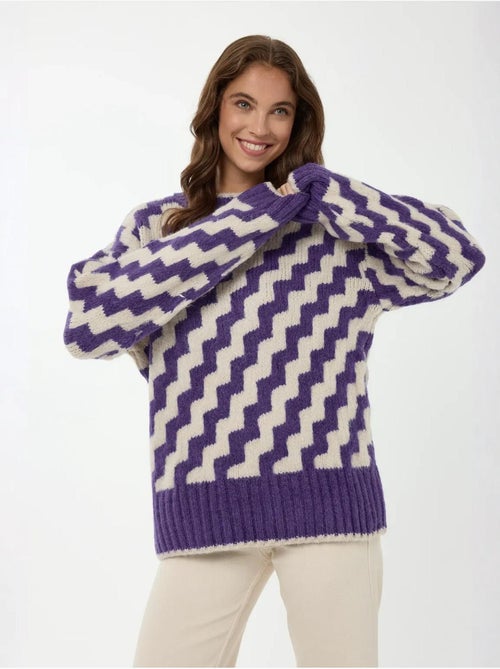 Maglione girocollo con motivo a zigzag - Kiabi Maglione girocollo con motivo a zigzag - Kiabi