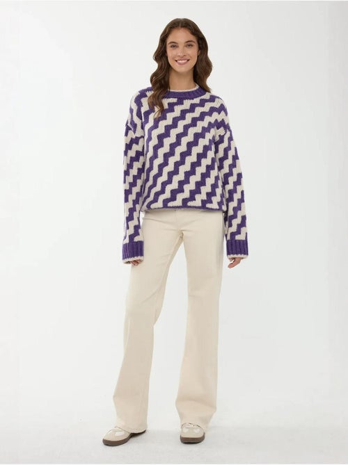 Maglione girocollo con motivo a zigzag - Kiabi Maglione girocollo con motivo a zigzag - Kiabi