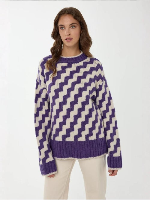 Maglione girocollo con motivo a zigzag - Kiabi Maglione girocollo con motivo a zigzag - Kiabi