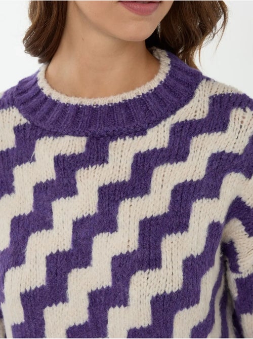 Maglione girocollo con motivo a zigzag - Kiabi Maglione girocollo con motivo a zigzag - Kiabi