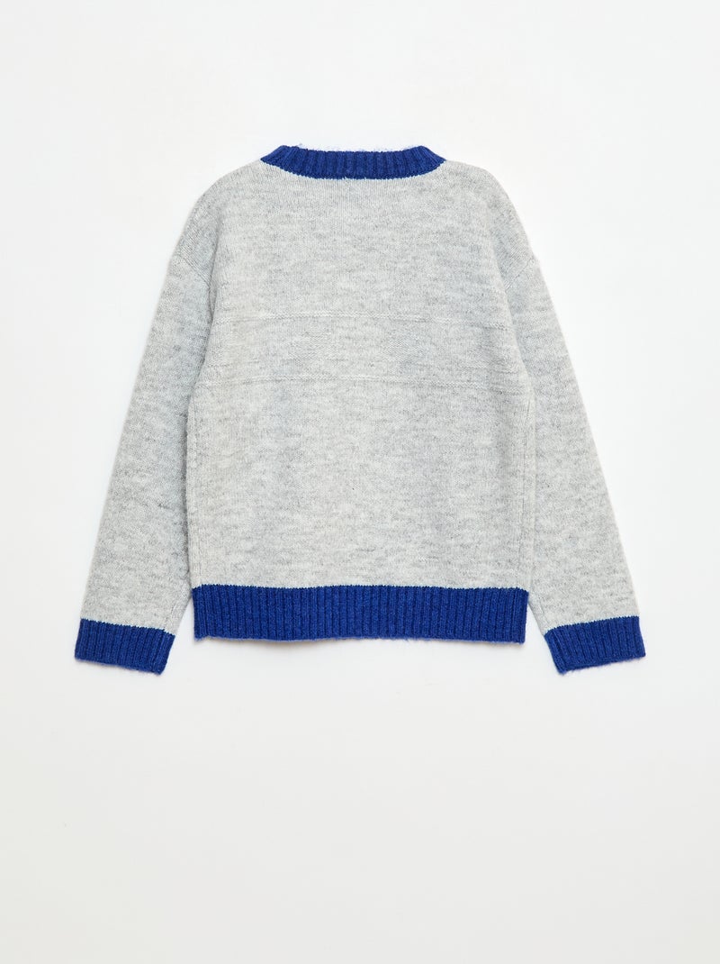 Maglione girocollo con motivo decorativo Grigio - Kiabi