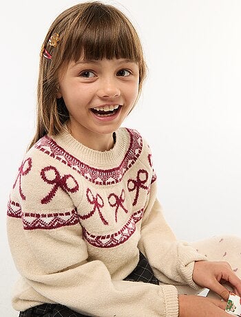 Maglione girocollo con motivo di fiocchi