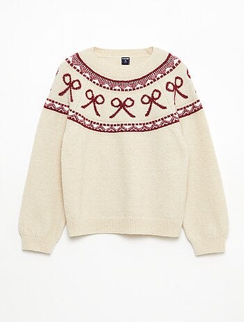 Maglione girocollo con motivo di fiocchi