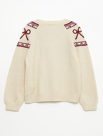 Maglione girocollo con motivo di fiocchi
