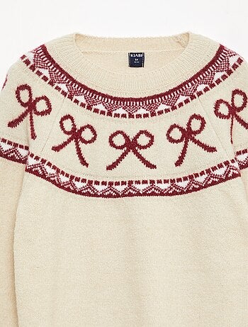 Maglione girocollo con motivo di fiocchi