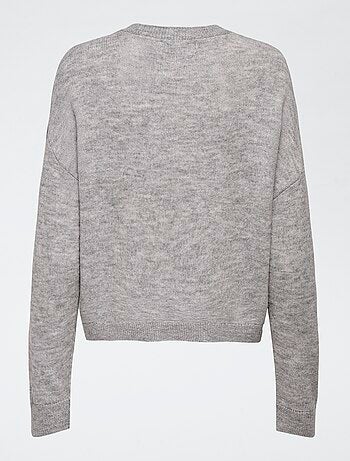 Maglione girocollo con motivo stampato a cuore