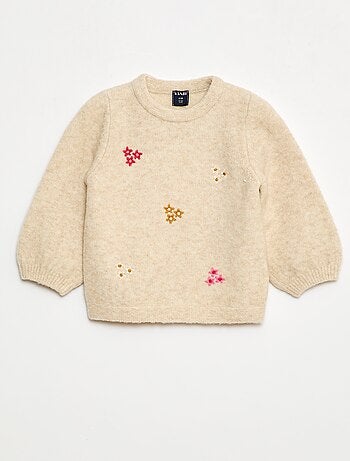Maglione girocollo con motivo tricot