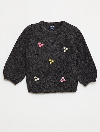 Maglione girocollo con motivo tricot