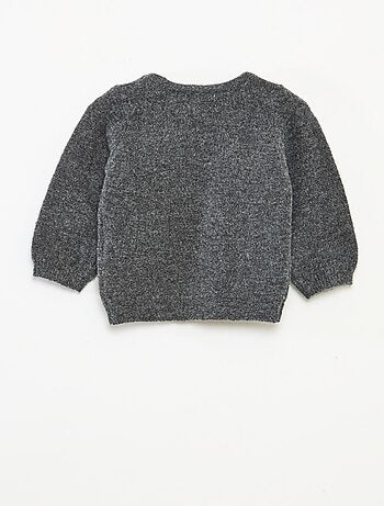 Maglione girocollo con fiocchi tinta unita