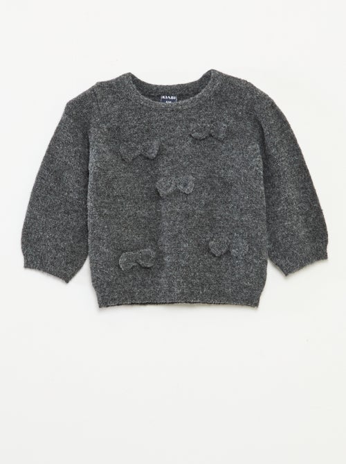 Maglione girocollo con nodi tinta unita - Kiabi