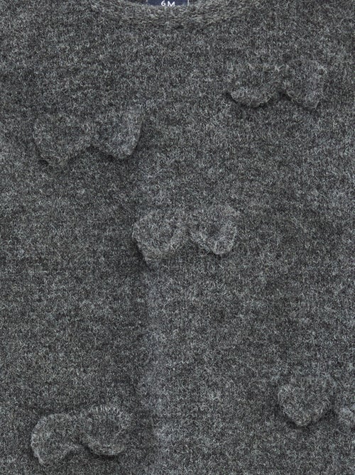 Maglione girocollo con nodi tinta unita - Kiabi