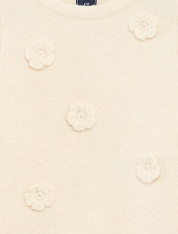 Maglione girocollo con patch floreali