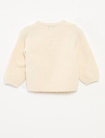 Maglione girocollo con patch floreali
