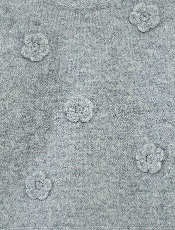 Maglione girocollo con patch floreali