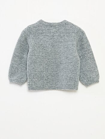 Maglione girocollo con patch floreali