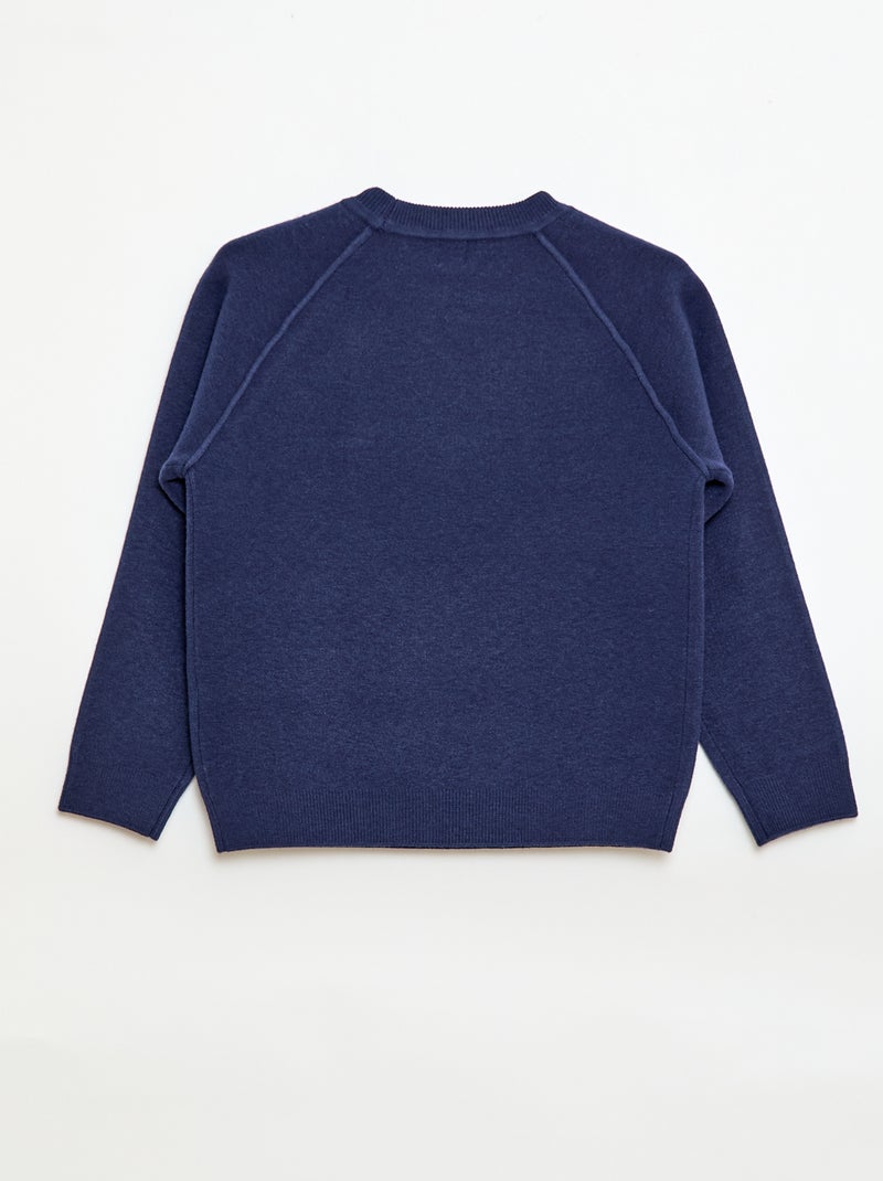 Maglione girocollo effetto morbido Blu - Kiabi