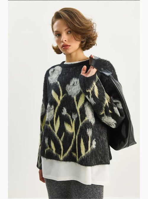 Maglione girocollo floreale lucci - Kiabi Maglione girocollo floreale lucci - Kiabi