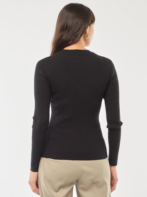 Maglione girocollo in costina unita - Kiabi