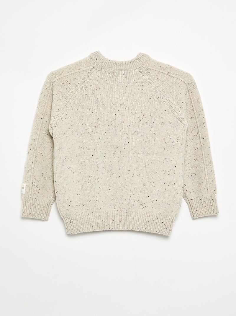 Maglione girocollo in lana Beige - Kiabi
