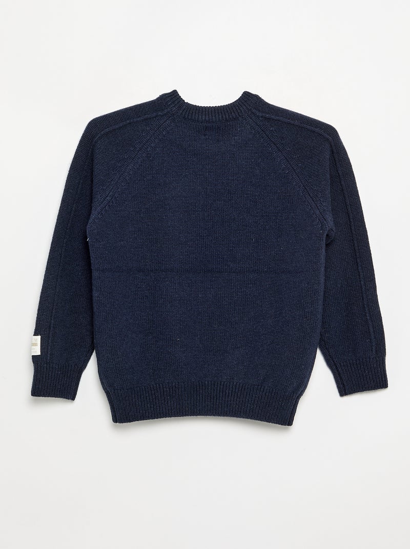 Maglione girocollo in lana Blu - Kiabi