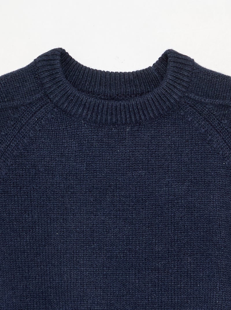 Maglione girocollo in lana Blu - Kiabi