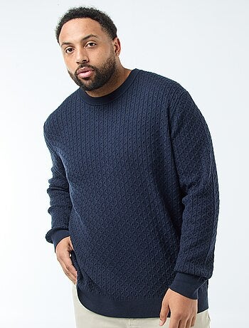 Maglione girocollo in maglia a trecce