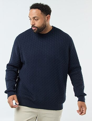 Maglione girocollo in maglia a trecce