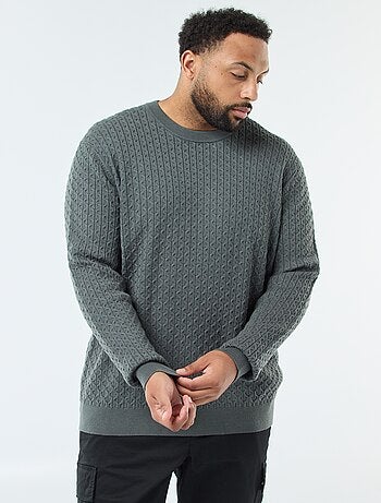 Maglione girocollo in maglia a trecce