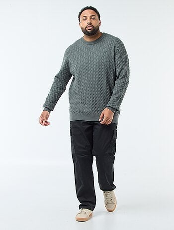 Maglione girocollo in maglia a trecce