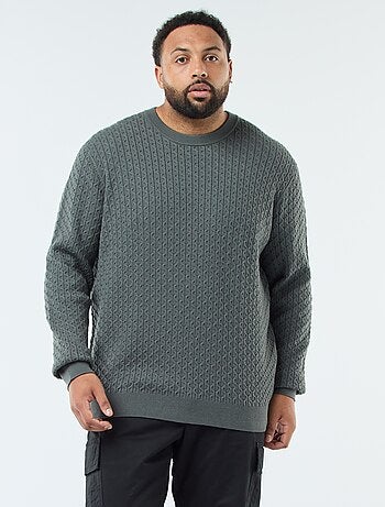 Maglione girocollo in maglia a trecce