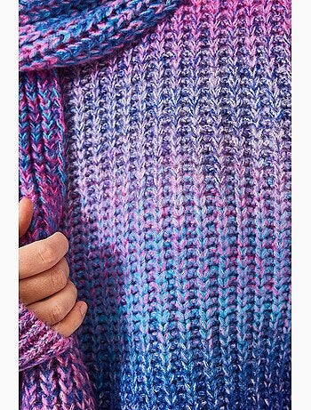 Maglione girocollo in maglia con sciarpa lucci