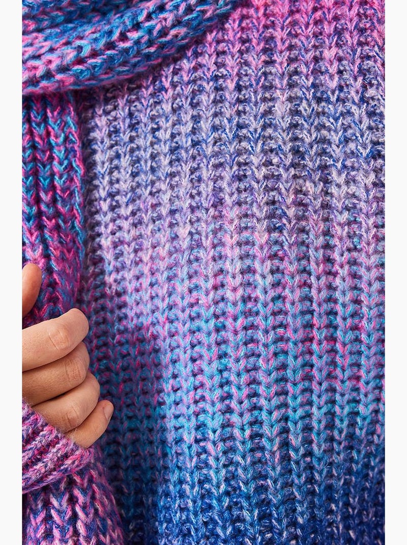 Maglione girocollo in maglia con sciarpa lucci Magenta - Kiabi