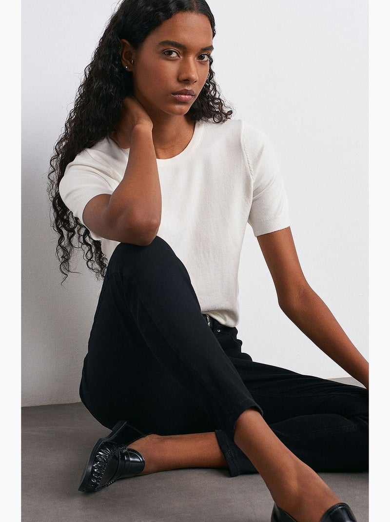 Maglione girocollo in maglia dilvin Bianco - Kiabi
