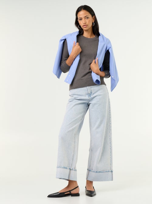 Maglione girocollo in maglia fine - Kiabi Maglione girocollo in maglia fine - Kiabi