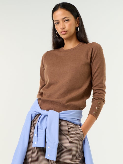 Maglione girocollo in maglia fine - Kiabi Maglione girocollo in maglia fine - Kiabi