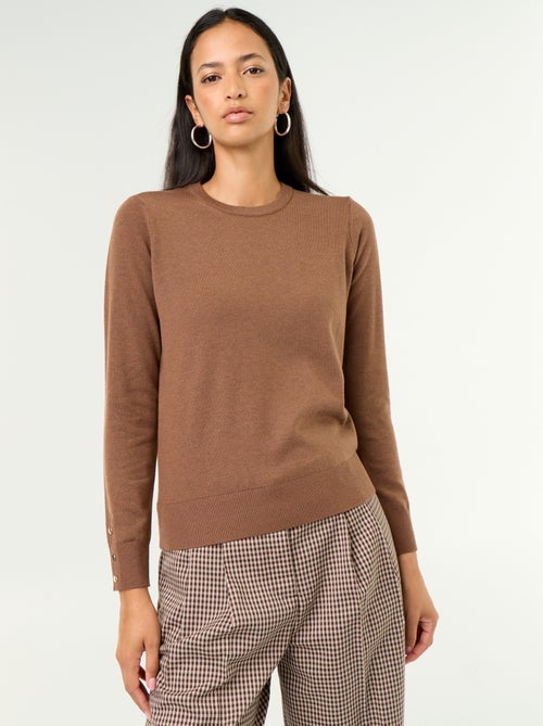 Maglione girocollo in maglia fine - Kiabi Maglione girocollo in maglia fine - Kiabi