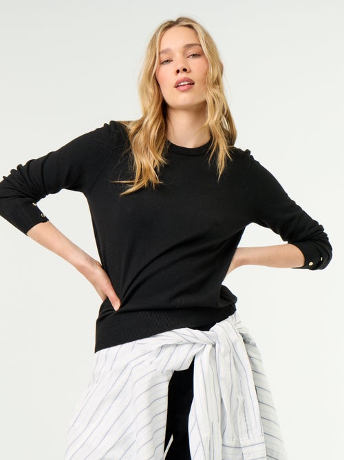 Maglione girocollo in maglia fine - Kiabi Maglione girocollo in maglia fine - Kiabi