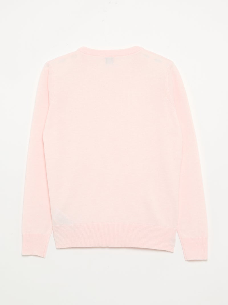 Maglione girocollo in maglia fine Rosa - Kiabi