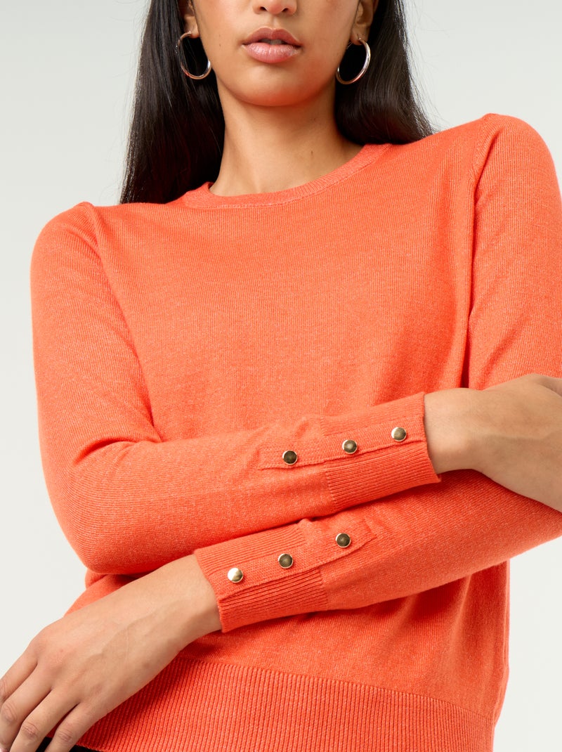 Maglione girocollo in maglia fine Rosso - Kiabi