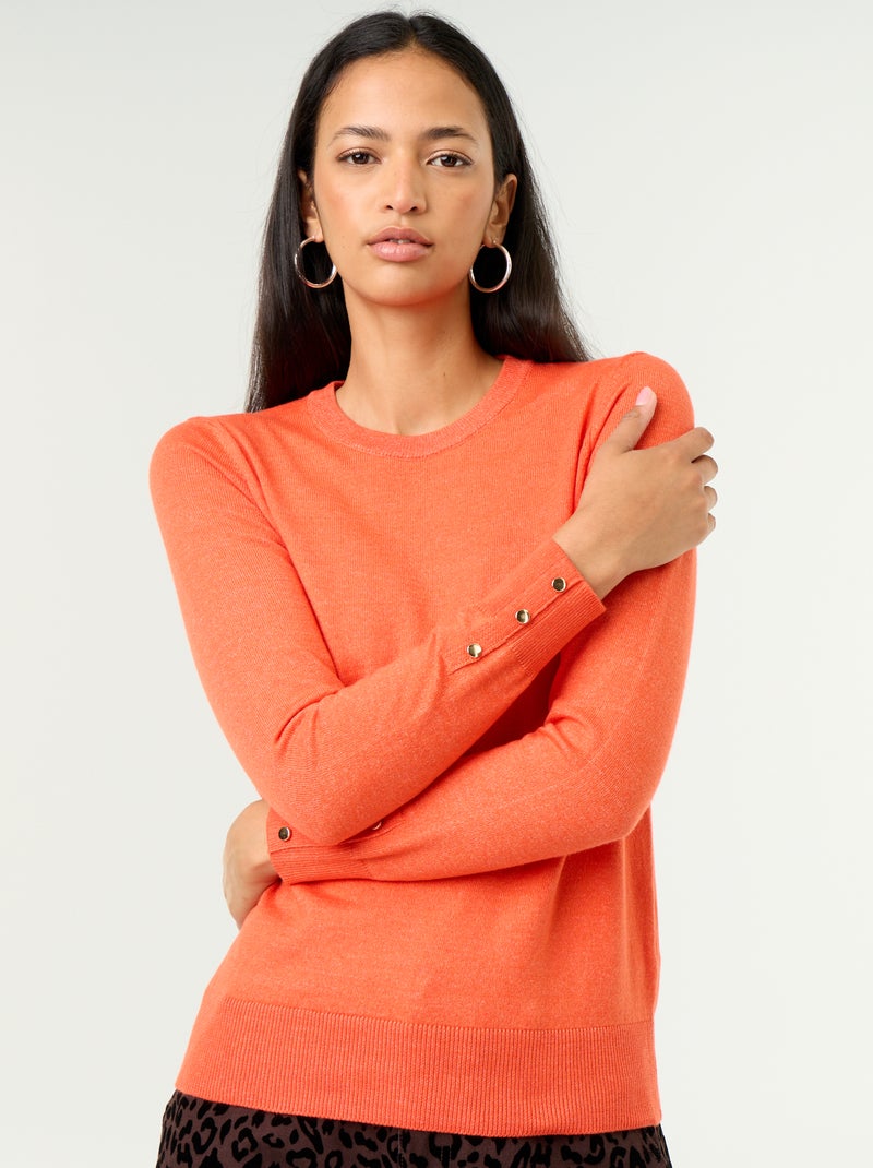 Maglione girocollo in maglia fine Rosso - Kiabi