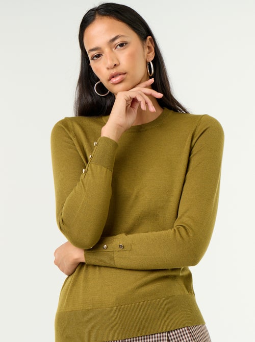 Maglione girocollo in maglia fine - Kiabi Maglione girocollo in maglia fine - Kiabi