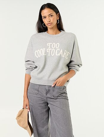 Maglione girocollo in maglia morbida con scritta