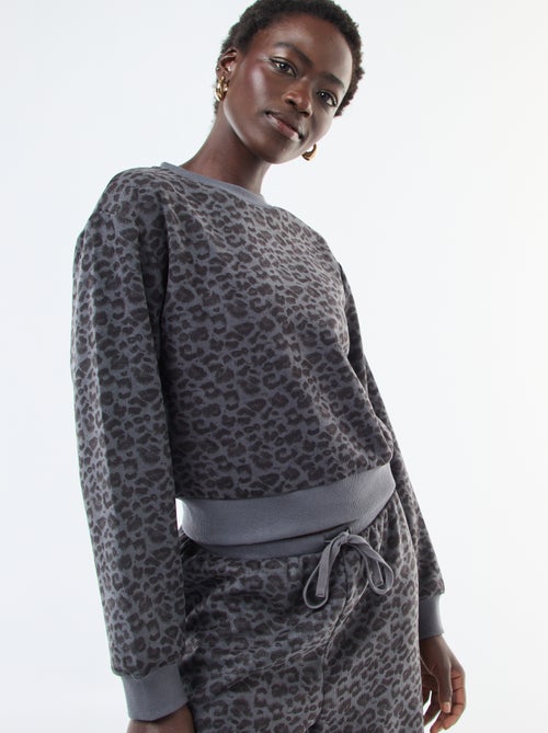 Maglione girocollo leopardato effetto peluche - Kiabi