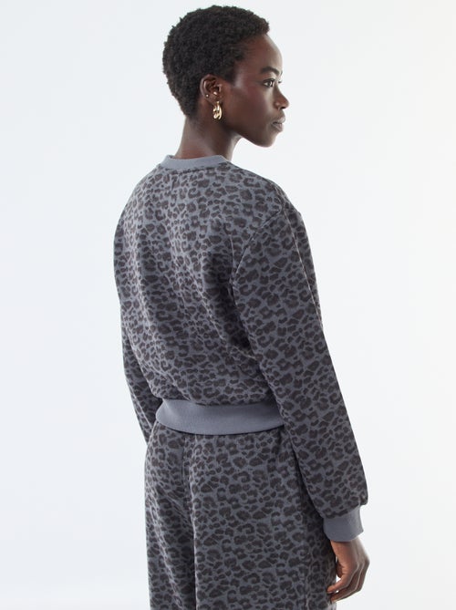 Maglione girocollo leopardato effetto peluche - Kiabi