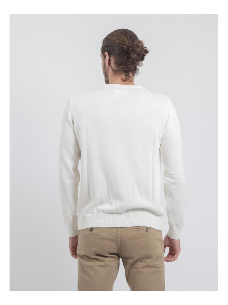 Maglione girocollo puro cotone LADARKO Ecru - Kiabi