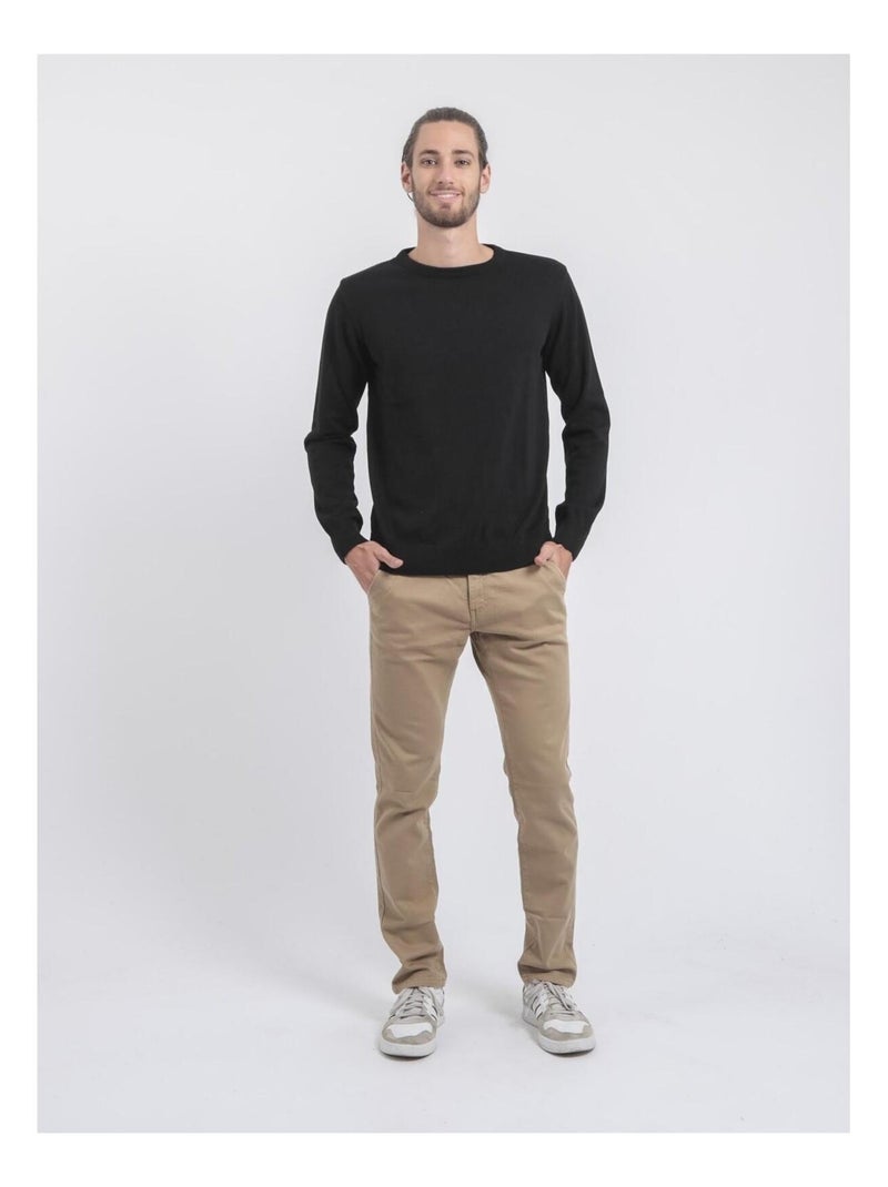 Maglione girocollo puro cotone LADARKO Nero - Kiabi